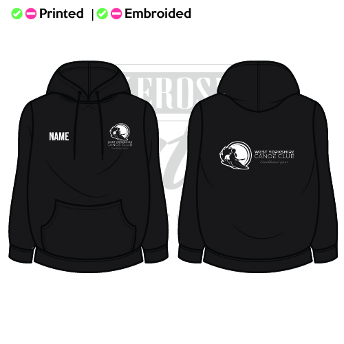 Embroided West Yorkshire Canoe Club Unisex Adults College Hoodie