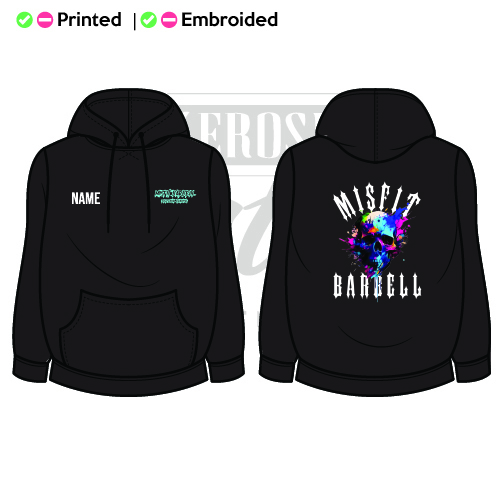Misfit barbell strength  Unisex Adults College Hoodie
