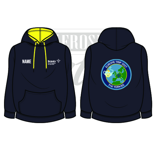 North Yorkshire Scouts Unisex Adults College Hoodie Euro Trip 2027