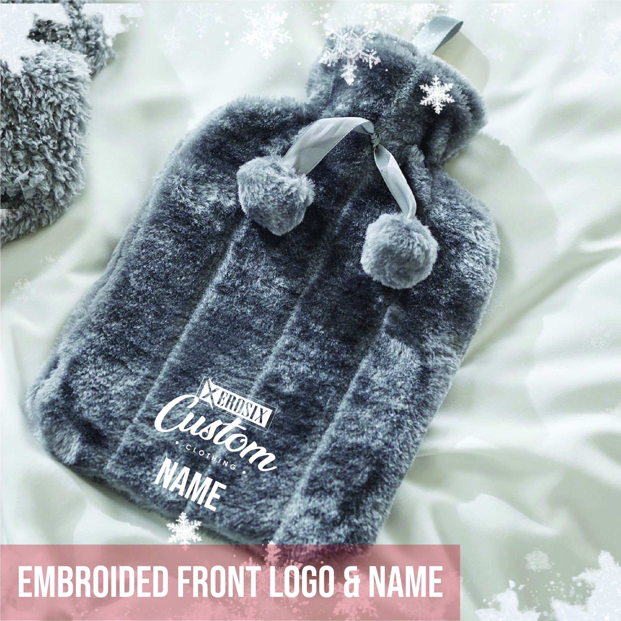 Christmas Club Shop Embroided Hot Water Bottle