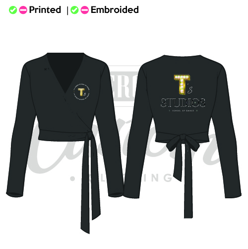 T's Studio Adults Wrap Front Jersey Top