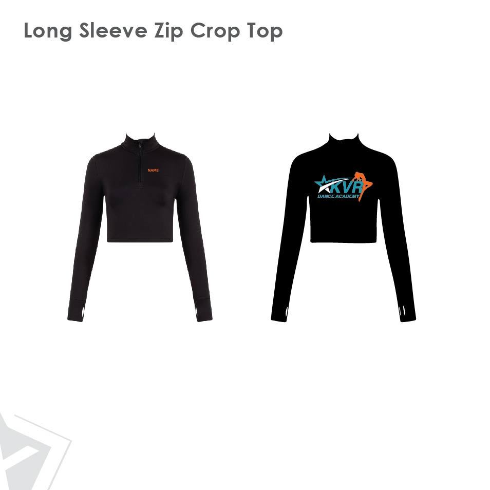 KVR Long Sleeve Zip Crop Top Kids