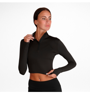 Long Sleeve Zip Crop Top Adults