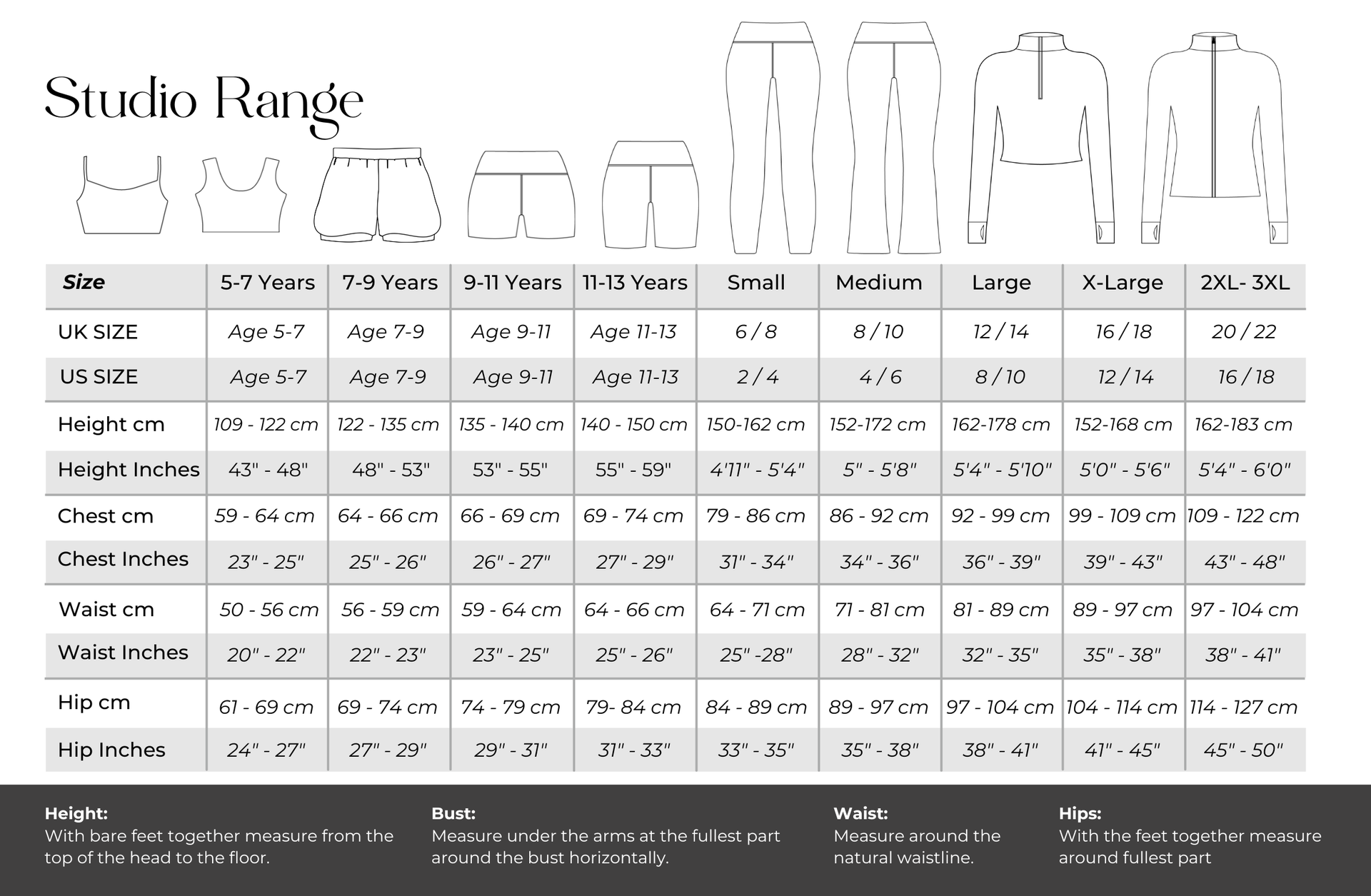 master_size_guides_silky_dancestudio_range_size_guides