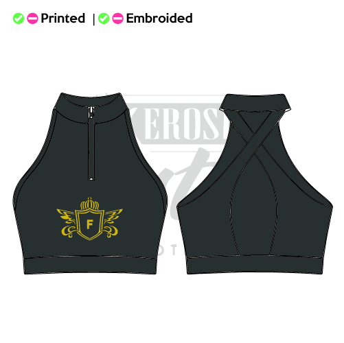 Future Performing Arts Mock Neck Zip Front Bra Kids