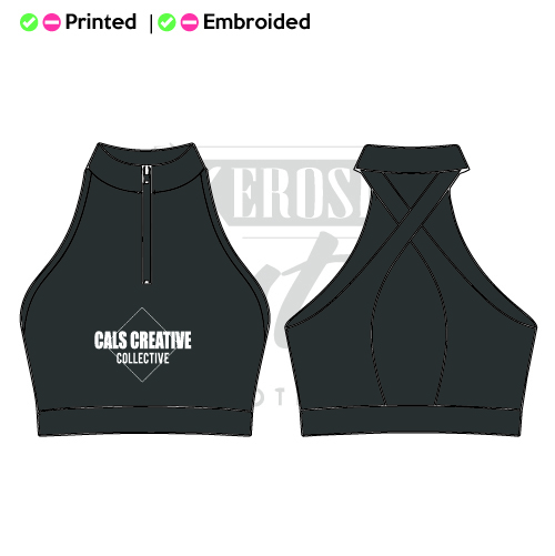 Cal's Creative Collection Mock Neck Zip Front Bra Kids
