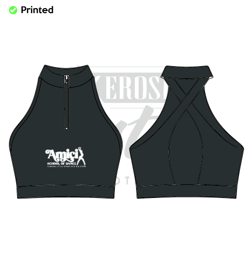 Amici School Of Dance Mock Neck Zip Front Bra Kids