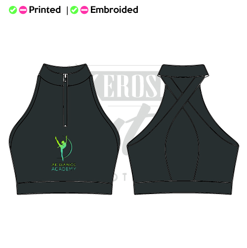 AF Dance Academy Mock Neck Zip Front Bra Kids