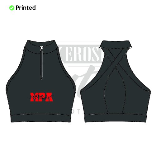 MPA Mock Neck Zip Front Bra Kids