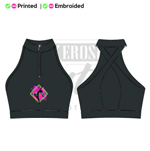 Cerys Lewis Adults Mock Neckk Zip Front Bra