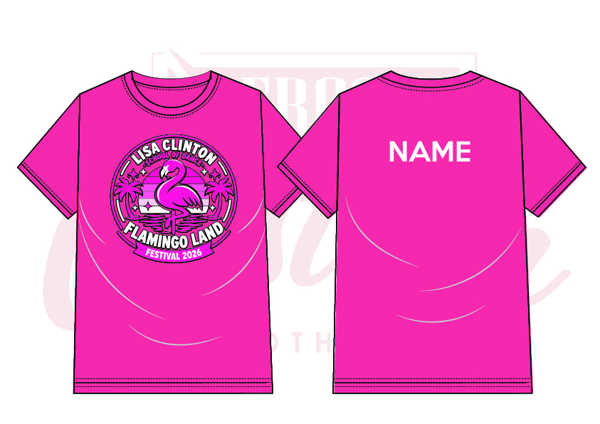 Lisa Clinton Flamingo Land 2026 Unisex Kids Cotton Tee