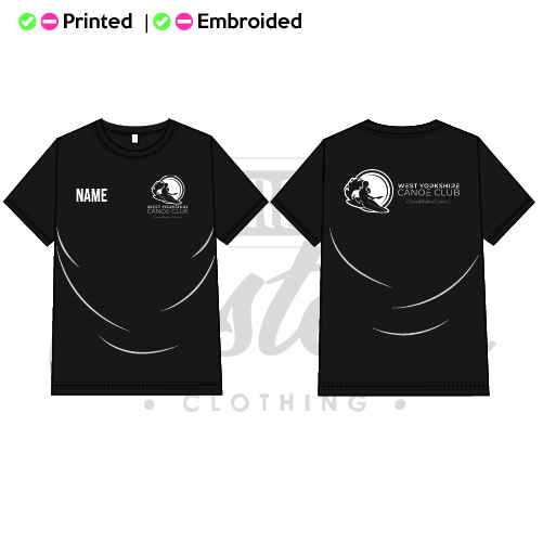 Embroided West Yorkshire Canoe Club Unisex Adults Performance Tee