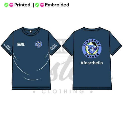 Yorkshire Sharks Dragonboat Club Unisex Adults Performance Tee