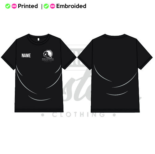 Embroided West Yorkshire Canoe Club Unisex Adults Performance Tee