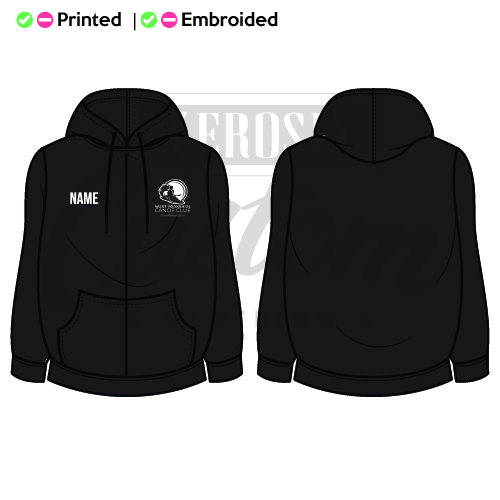 Embroided West Yorkshire Canoe Club Unisex Adults Zoodie